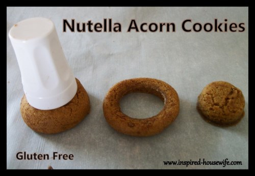 Inspired-Housewife: Fall Kid Fun Nutella Chocolate Kiss Snickerdoodle Acorn Cookies - Gluten Free