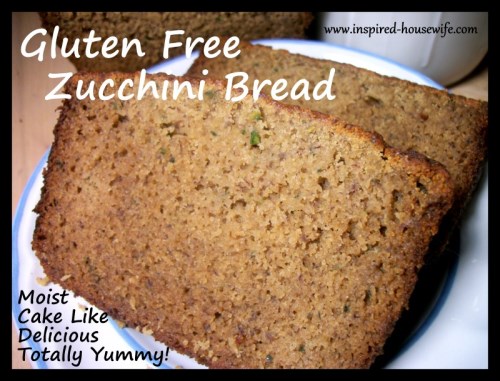 Inspired-Housewife: Gluten Free Zucchini Bread - Moist like cake, delicious flavor, can be dairy free, vegan, and can  be made with regular flour