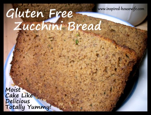 Inspired-Housewife: Gluten Free Zucchini Bread - Moist like cake, delicious flavor, can be dairy free, vegan, and can be made with regular flour