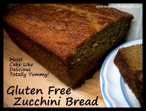 Inspired-Housewife: Gluten Free Zucchini Bread - Moist like cake, delicious flavor, can be dairy free, vegan, and can be made with regular flour