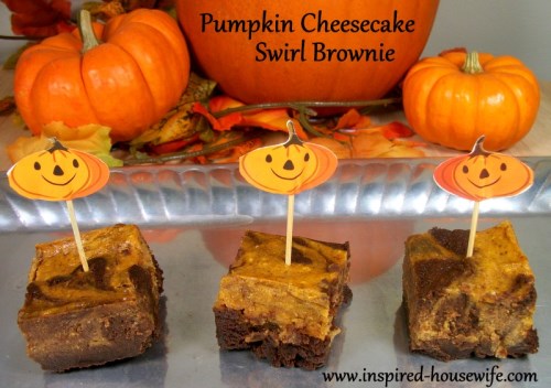 Inspired-Housewife: Pumpkin Cheesecake Swirl Brownies - perfect Halloween or Thanksgiving Treat, Gluten Free, Kid and party friendly