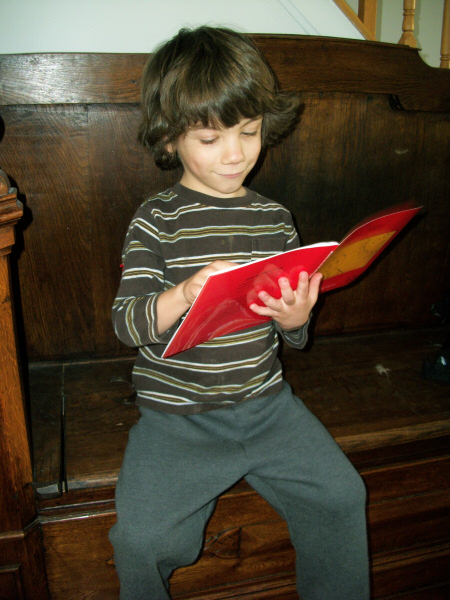 Tristan Reads a Book