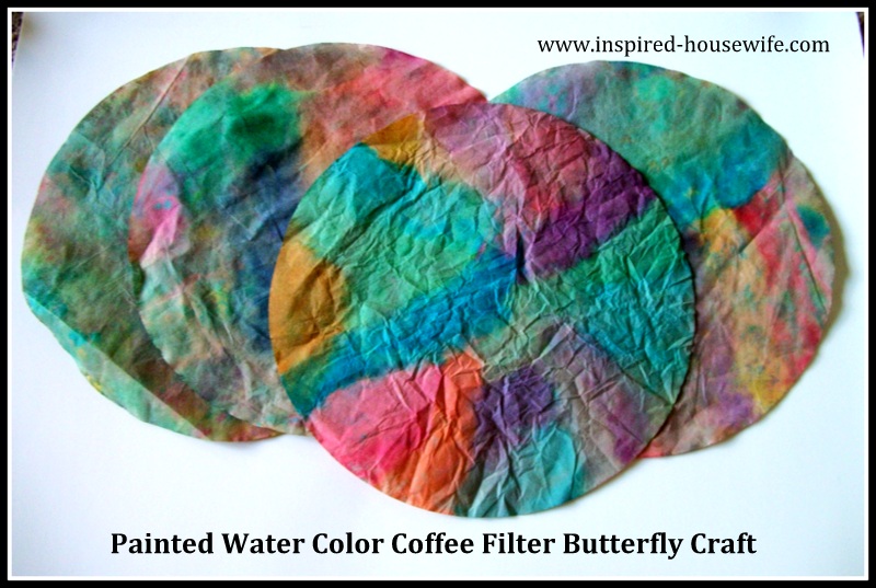 Painted Water Color Coffee Filter Butterfly Craft