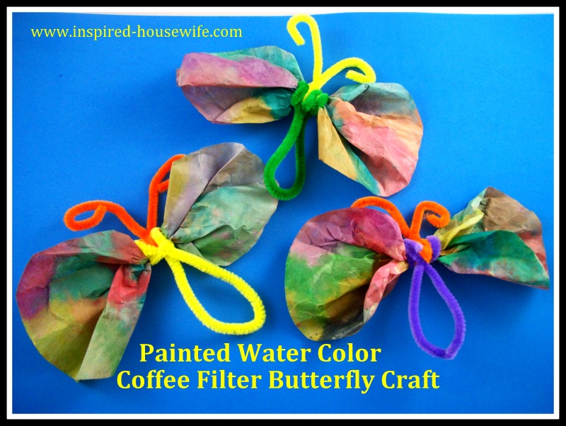 Painted Water Color Coffee Filter Butterfly Craft