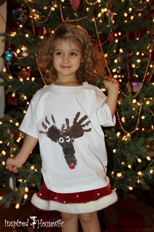 Handprint Footprint Reindeer Shirt