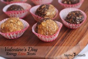 A healthy, no bake Valentine's Day Energy Ball Treats that are packed with whole foods, gluten free and perfect as a snack, breakfast or as dessert.