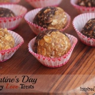 A healthy, no bake Valentine's Day Energy Ball Treats that are packed with whole foods, gluten free and perfect as a snack, breakfast or as dessert.